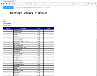 voorbeeld excel formulier